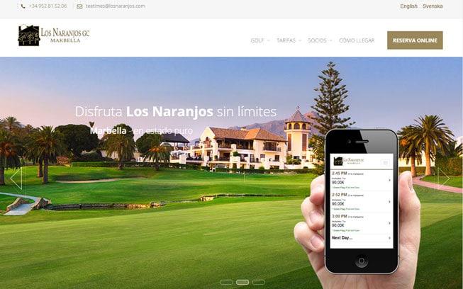 diseño web campo de golf los naranjos