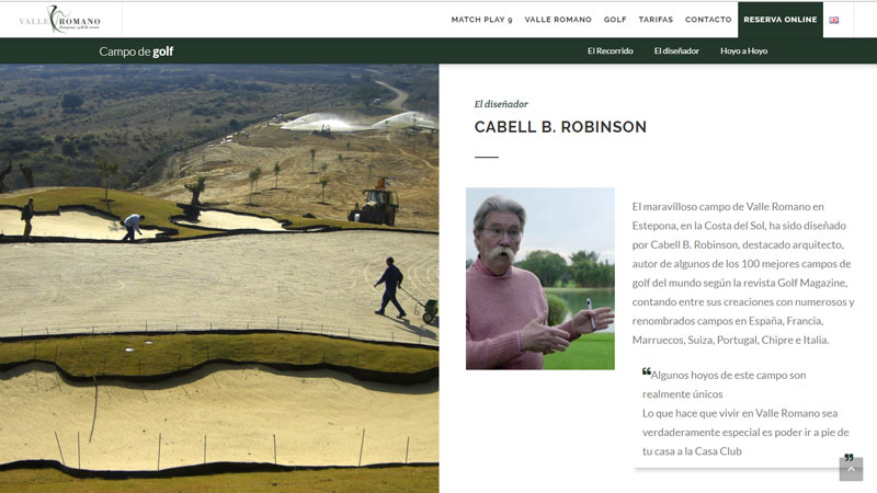 mantenimiento web para campos de golf